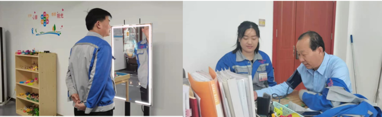 大家體驗了智能血壓計、魔鏡等儀器設備